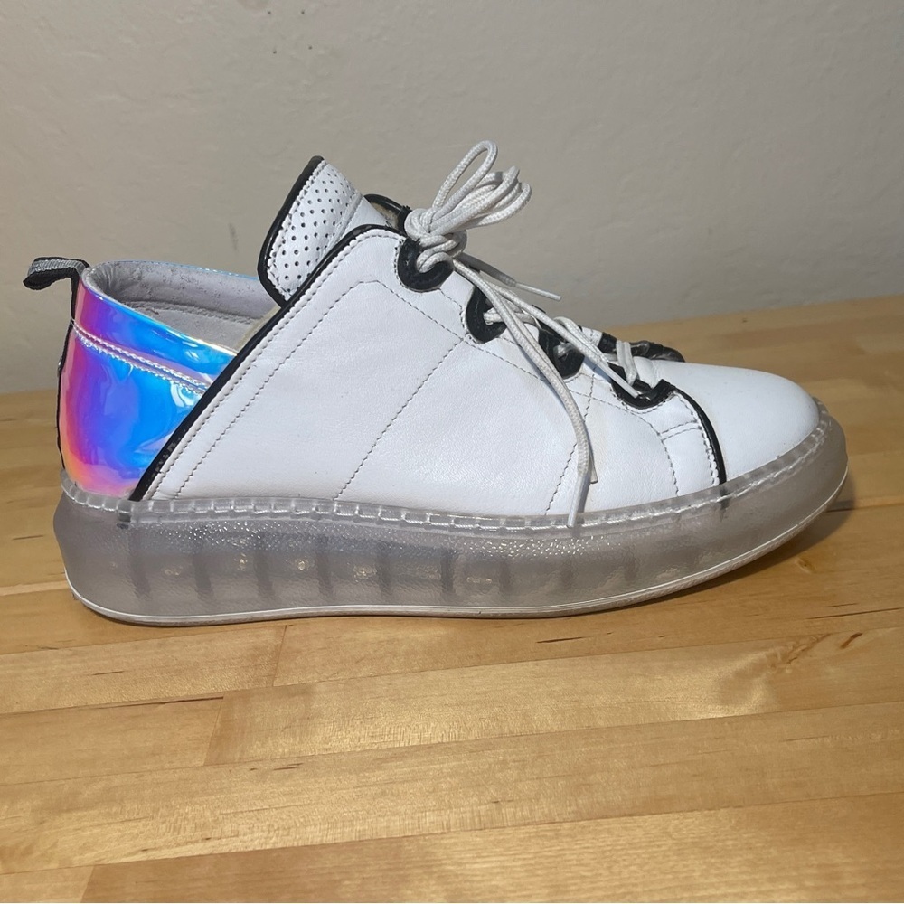 CafèNoir Italian Leather Sneakers Vera Pelle White Black Casual Shoes